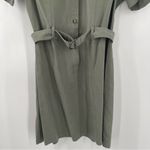 Miss Selfridge  DENIM Dress Size 10 Khaki Army Green Button Down Belt Mini Shirt Photo 5