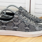 J/Slides Lacee Leather Snake Lace Up Sneakers Dark Grey 9‎ Gray Photo 0