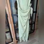 Wilfred Aritzia  Saturn Shortsleeve wrap Midi Dress short sleeve bodycon sage Photo 8