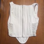 I am gia I.AM.GIA. Mandi Ruched Mesh Sttetch Corset Top‎ Back Zipper White Size Small Photo 7