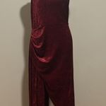Saylor Cyndey Velvet Snake Midi Slit Dress in Wine Red NWT Size Large Photo 0