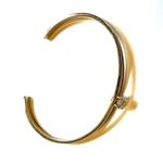 Gold tone open cuff rhinestone bracelet Photo 5