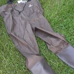 Hisea Chest Waders with Boots Fishing Suspender Pants Brown Size 4 Photo 3