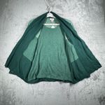 Quacker Factory  Cardigan Sweater Womens M Green Embellished Snowflake Open Front Photo 3