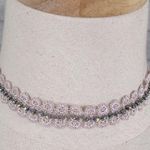 Choker Necklace Boho Lace Floral Rhinestone Photo 0