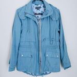 Market & Spruce Hooded 2 Pocket Cargo Rain Utility Jacket Zip Snap Women Small Photo 0