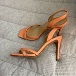 Veronica Beard  Analita‎ leather slingback peach coral heel strappy sandals 6 Photo 3