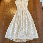 Lulus  sweetest love story white lace open back high low midi dress small Photo 13