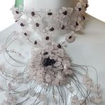 Handmade Silver Tone Wire Rose Quartz & Garnet Chip Sterling Silver Hook Choker Red Photo 3