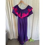 RM Hawaiian Quilt Applique On Off Shoulder Ruffles Muu Muu Midi Dress M Purple Size M Photo 1