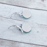 Vintage Light Blue/Turquoise Tone Dangle Earrings For Pierced Ears Blue Photo 5