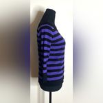 Joseph A - Black and Purple Striped Long Sleeve Top Size L Photo 1