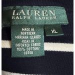 Ralph Lauren  LRL Womens XL Sweater Top Blue White Stripe Logo Preppy Nautical Photo 3