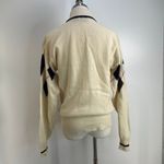 Liz Sport Vintage  Wool Sweater Ivory Argyle Turtleneck Photo 7