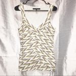 White House | Black Market 🎁 Zigzag Print Shell Top Canary Ecru Photo 2