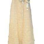 BCBG Maxazria cream tiered tile tule maxi wedding gown special occasion formal Photo 0