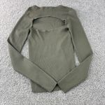 NWT REMAIN Birger Christensen Long Sleeve Ribbed Open Back Top Military Olive Photo 4
