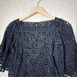 Anthropologie By  Women’s Victorian Lace Cutwork Blouse Top Boho in Black S Photo 5