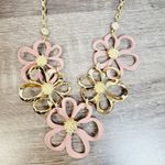 kim rogers NWT Gold Tone Pink Flower Necklace Photo 4