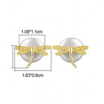 Artisan  Handmade 925 Silver Dragonfly Dainty Pearl - The Enchanted Earrings Photo 5