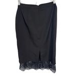 Forever 21 Black Pencil Skirt Lace Hem Workwear Office Minimalist Women's Medium Photo 4