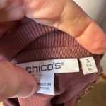 Chico's  Zenergy double knit embroidered Pullover Sweatshirt V Neck dusty rose Photo 8