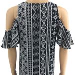 Bar III SMALL Black Cold Shoulder Southwestern Sheath Long Maxi Dress Photo 4