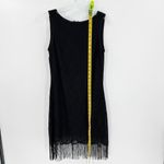 Hourglass Black Lined Sleeveless Fringe Hem Lace Tank Dress Women's Size Large Photo 8
