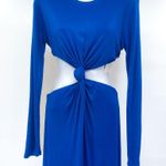 Farm Rio  Knot Cutout Maxi Dress Bodycon Long Sleeve Cobalt Blue Medium Photo 6