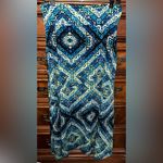 New Directions Royal Aztec Print Maxi Skirt Green Size L Photo 1