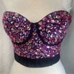 Charmian Rhinestone Bustier Crop Top Corset NWT Pink Size XXL Photo 1