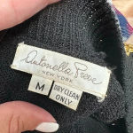 Vintage Antonella Preve New York Black Whimsigoth Gold Beaded Midi Dress Size M Size M Photo 11