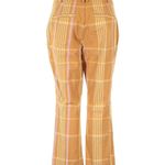 Anthropologie Plaid Pants in Tan Yellow Pink - straight cropped Photo 1