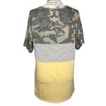 First Love (M) Camouflage Striped Colorblock Cross Front Short Sleeve Tee Photo 4