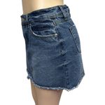 Ashley Mason  Cotton Denim Raw Hem Blue Jean Mini Skirt Womens Size Large Photo 1