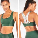 Fabletics Paige Low Impact Sports Bra Green Silver Strappy Back Sz Large Photo 1
