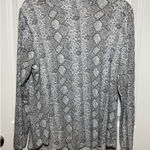 Maurice's  Snake‎ Print Mock Turtleneck Large Gray Blouse Top L Long Sleeve Photo 0