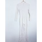 House Of CB  Catalin White Flared Jumpsuit Size XS Long Sleeve Bridal 70s Stretch Photo 11