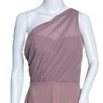Birdy Grey  Dress Womens Small Kira Deep Mauve‎ Chiffon One Shoulder Bridesmaid Photo 3