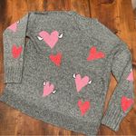 Lou & grey Gray Sweater Red Pink Winged Hearts Womens Small Photo 4