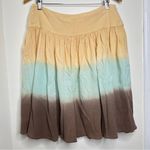 A Line  Dip Dye Cotton Muslin Gauze Skirt women’s size 14 Embroidered Festival Photo 4