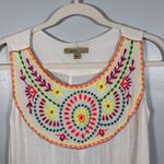 Global Desi Boho Neon Embroidered White Shift Dress XXL Made in India Photo 1