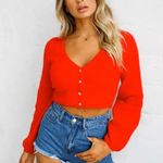 Tiger Mist Elodie Red Cardigan Sweater Photo 0