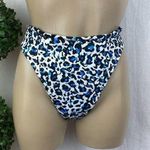 Victoria's Secret Victoria’s Secret Blue & Black Animal Cheetah Print Hi Cut Bikini Swim Bottom Photo 0