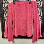 La Miel heathered crimson off the shoulder bell sleeves top Red Photo 1