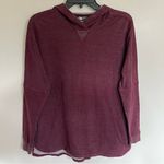 The North Face Jersey Hoodie Womens Size Small Burgundy Knitted Cotton Pullover Photo 0