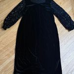 SheIn Curve Black Velvet Dress with Sequin Balloon Sleeves Women’s 4XL Photo 0