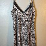 Adrienne Vittadini Leopard Print Slip Dress with Lace Trim Sz:L Photo 0