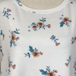 Croft & Barrow  XX-Large Sweatshirt Floral 3/4 Cuffed Sleeves Lightweight White Photo 1