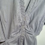 Old Navy  Striped Cutout Midi Shirt Dress Blue White S Photo 5